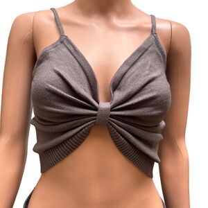 Aster Grey Knit Crop Top Medium